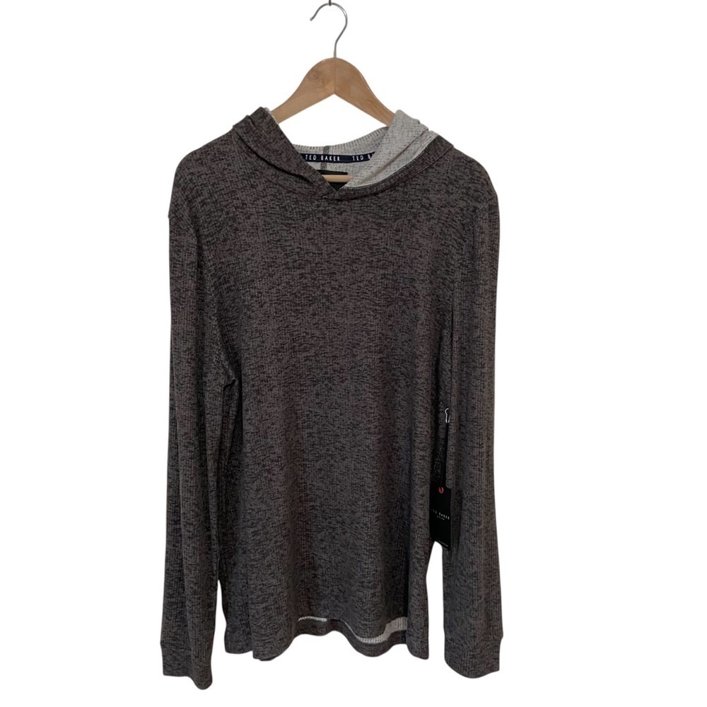 Ted Baker NWT Castlerock Heather Grey Fleece Lightweight Hoodie Sweatshirt Large